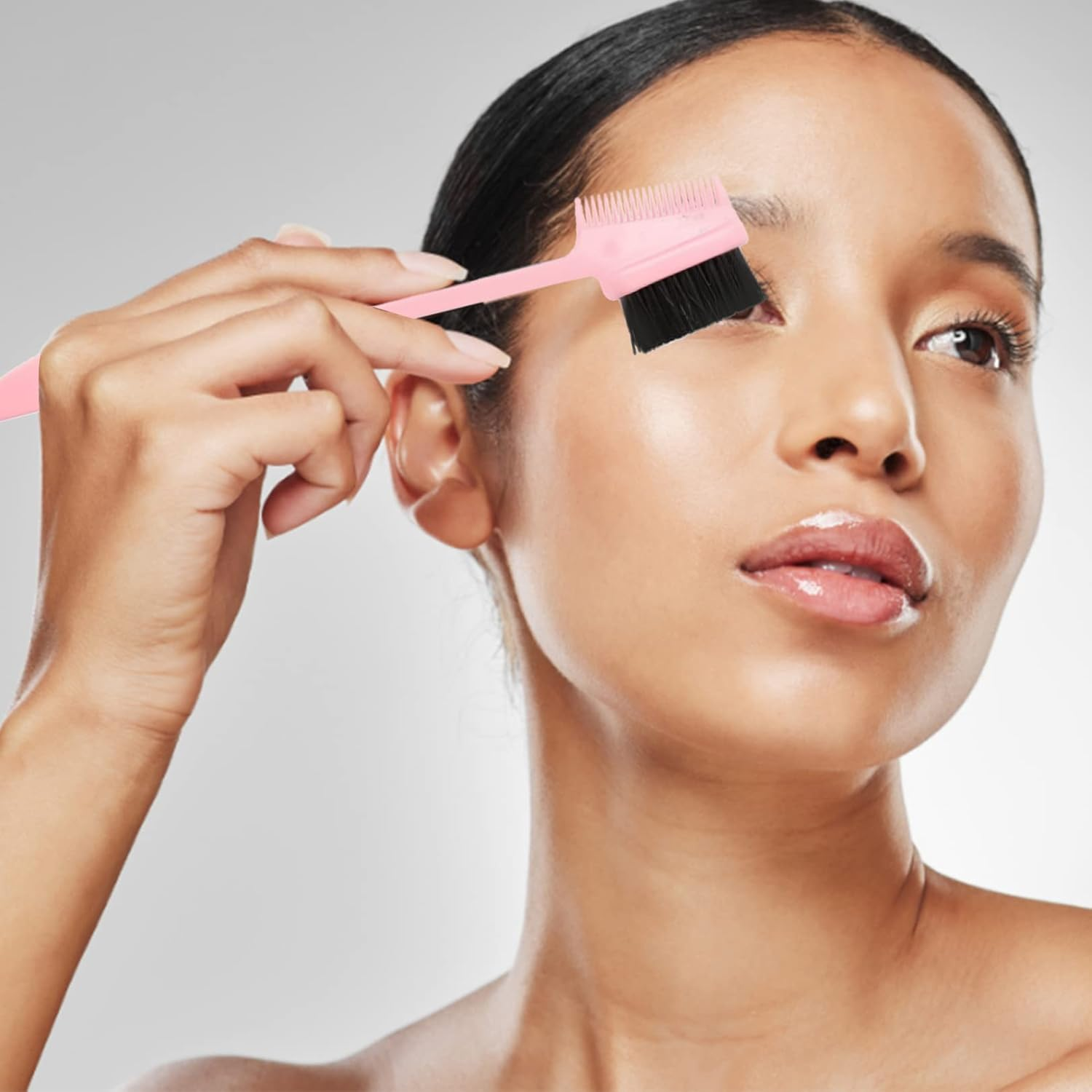 2Pcs Hair Edge Brush,Hair Edge Control Brush,2 Colors Double Sided Control Hair Brushes,2 in 1 Hair Edge Control Brush,Dual Ended Hair Comb Brush for Eyelash Combs Hairstyling Eyebrow Brushes