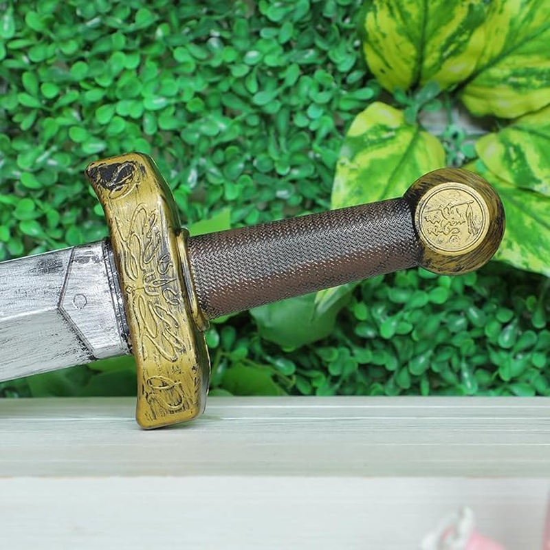 2Pcs Toy Sword,18.9" Plastic Roman Sword for Kids Boys Role-Play Accessory,Medieval Knight Toy,Halloween Cosplay,Props Silver image number 1