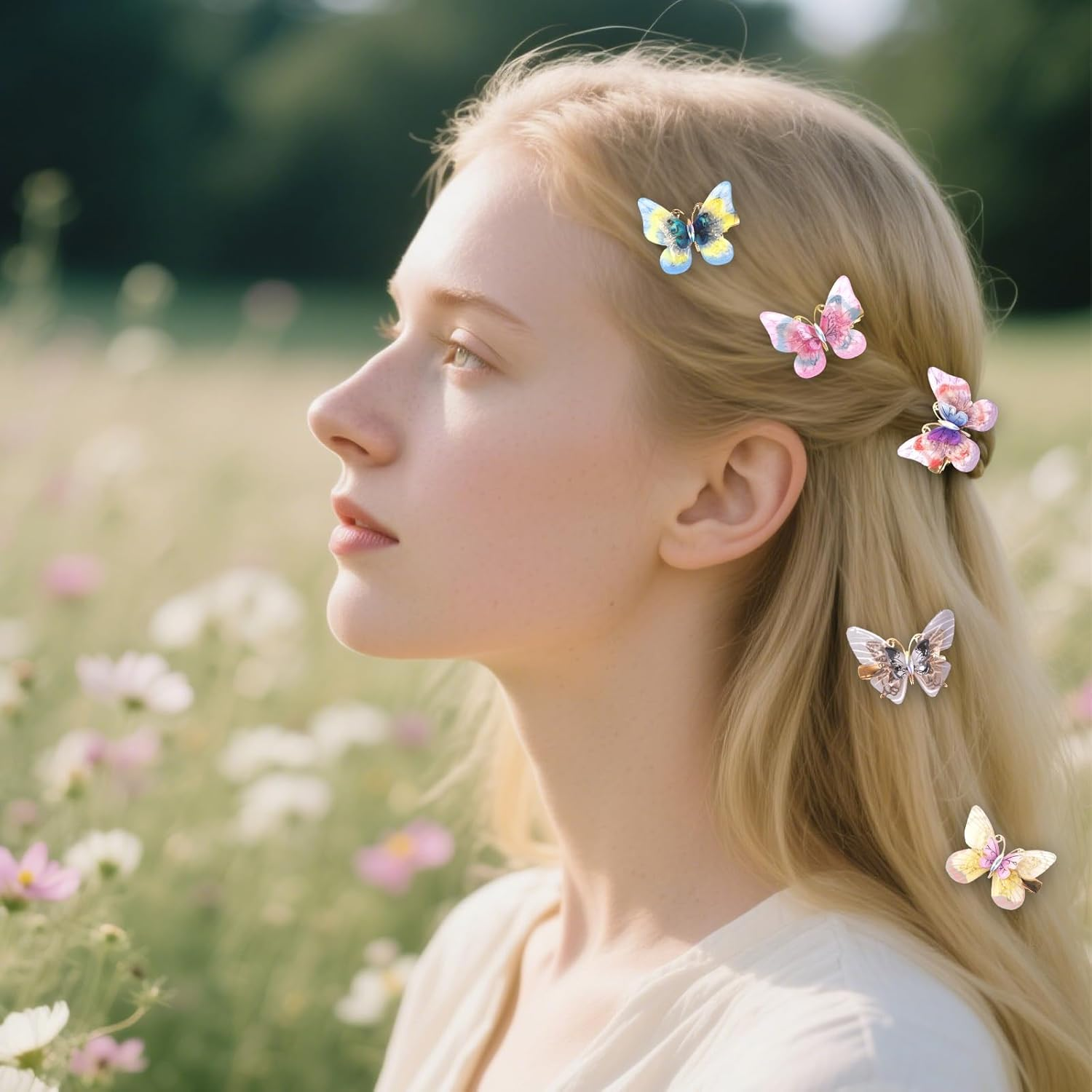 Bumlofa Pack of 12 Colourful Butterfly Hair Clips, Hair Clips, Girl'S Favourite Hair Clip for Party, School and Everyday Life image number 3