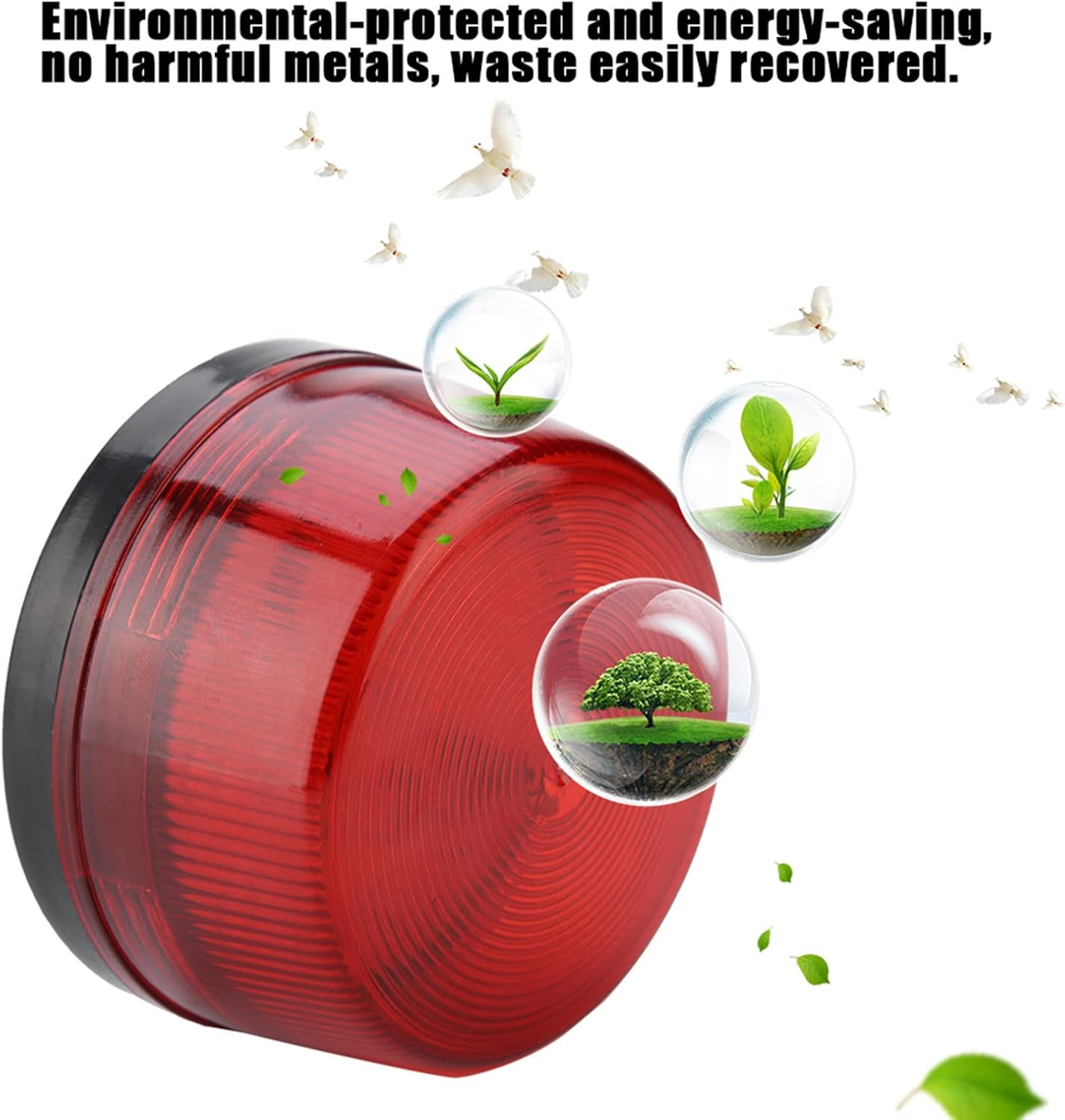 Red LED Flashing Lamp, Security Alarm 12V Strobe Signal Warning Lights Continuously and Flashing Fast. Better Effect for Various Road Cones, Columns image number 2