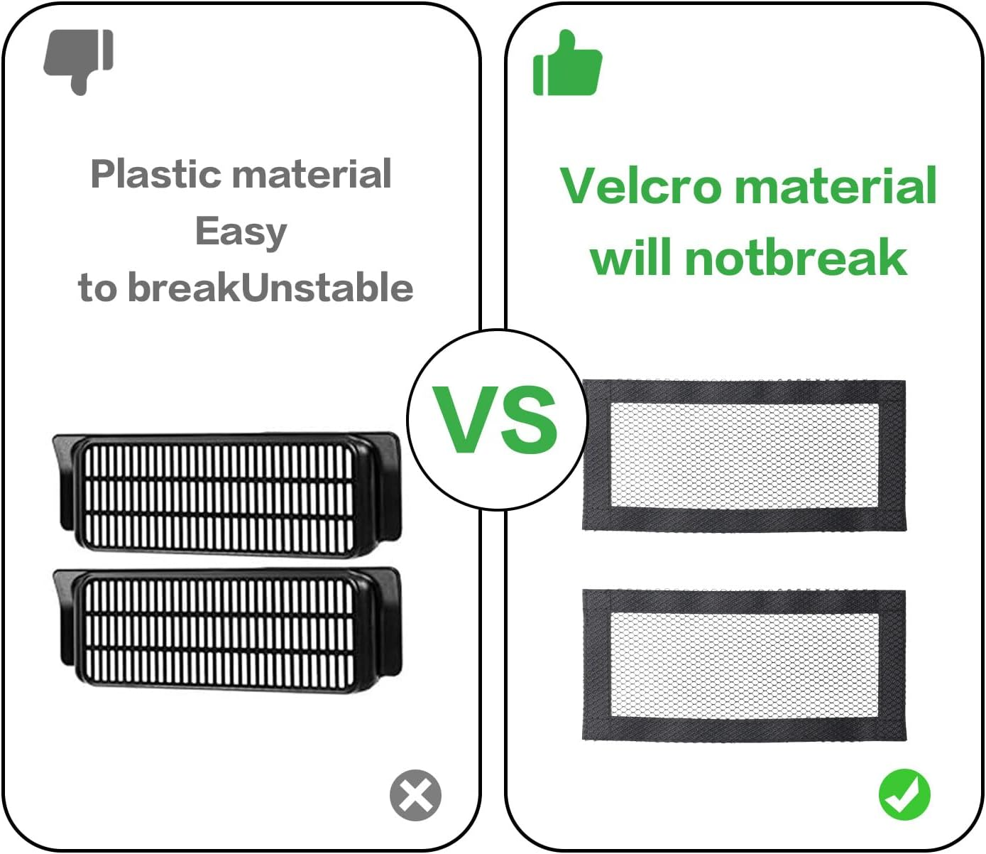 Kaoruo Rear Air Vent Cover for Tesla Model 3 & Model Y &ndash; 2 Pack Backseat Air Conditioning Outlet Protector with Upgraded Mesh Cloth & Velcro, Interior Accessories image number 4