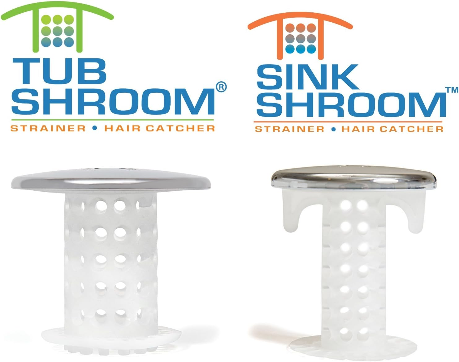 Tubshroom and Sinkshroom Drain Protectors Hair Catchers for Bathtubs and Sinks, Chrome - Chrome image number 5