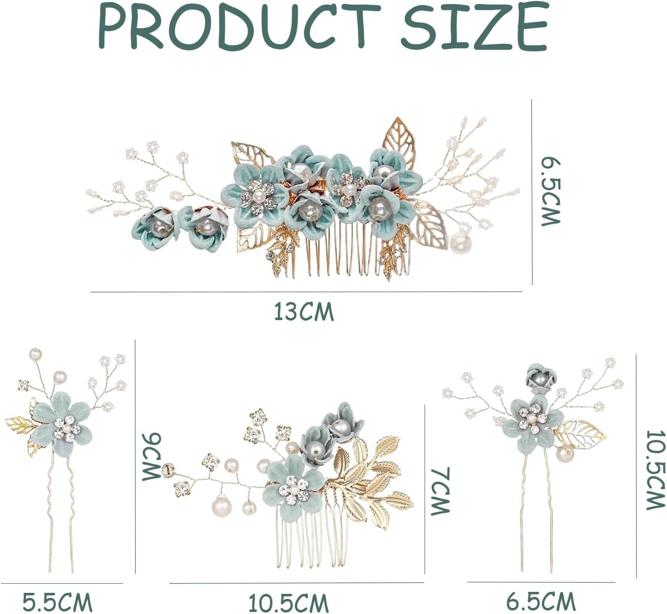 4 Piece Hair Fork Hair Comb Set Bridal Hair Accessories Flower Hair Accessories Elegant Hair Accessories Women Hair Accessories Apparel Accessories Party Hair Accessories image number 1