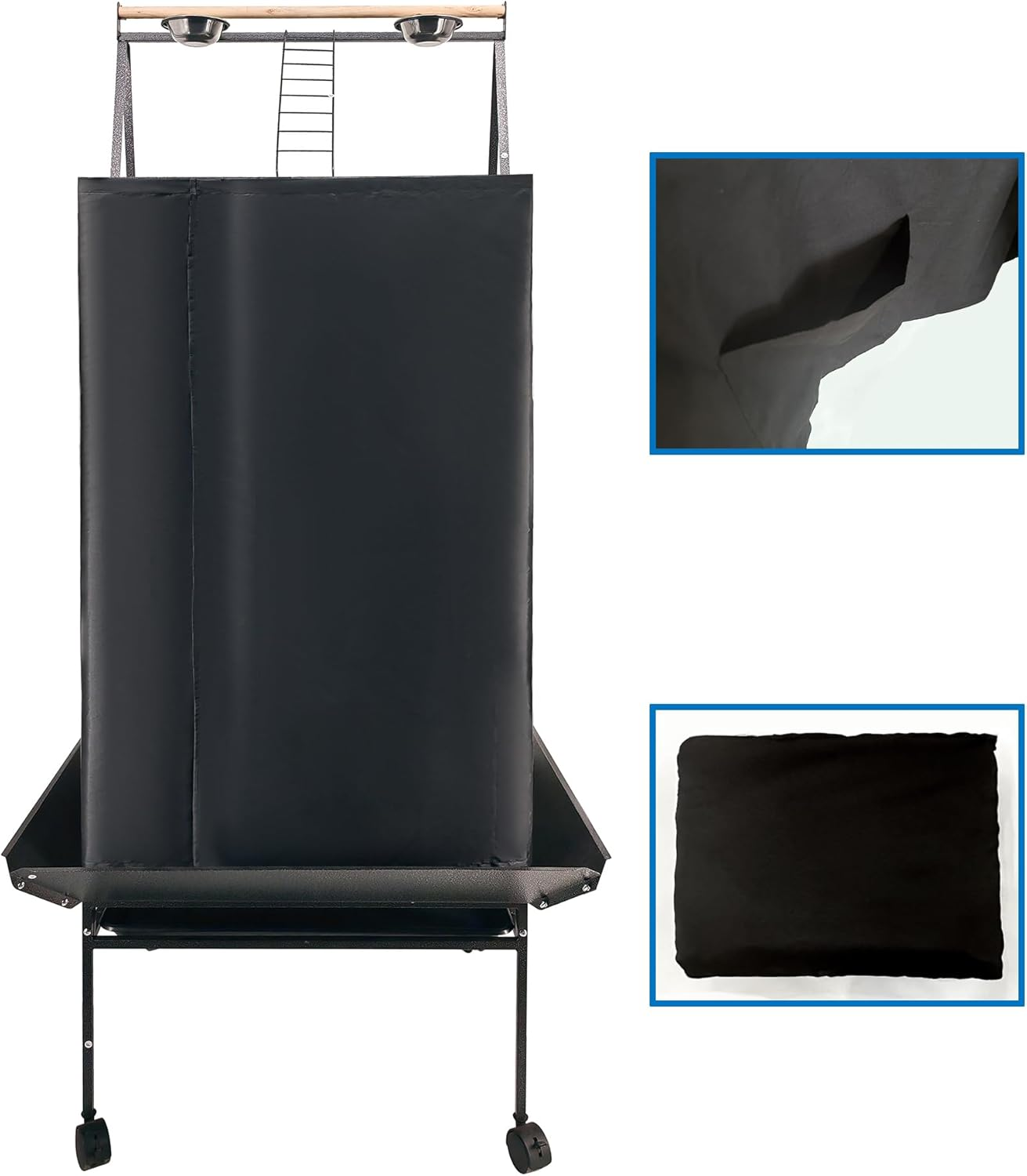 Good Night Bird Cage Cover for Large Bird Cage with Play Top with Storage Pocket, 68" image number 1