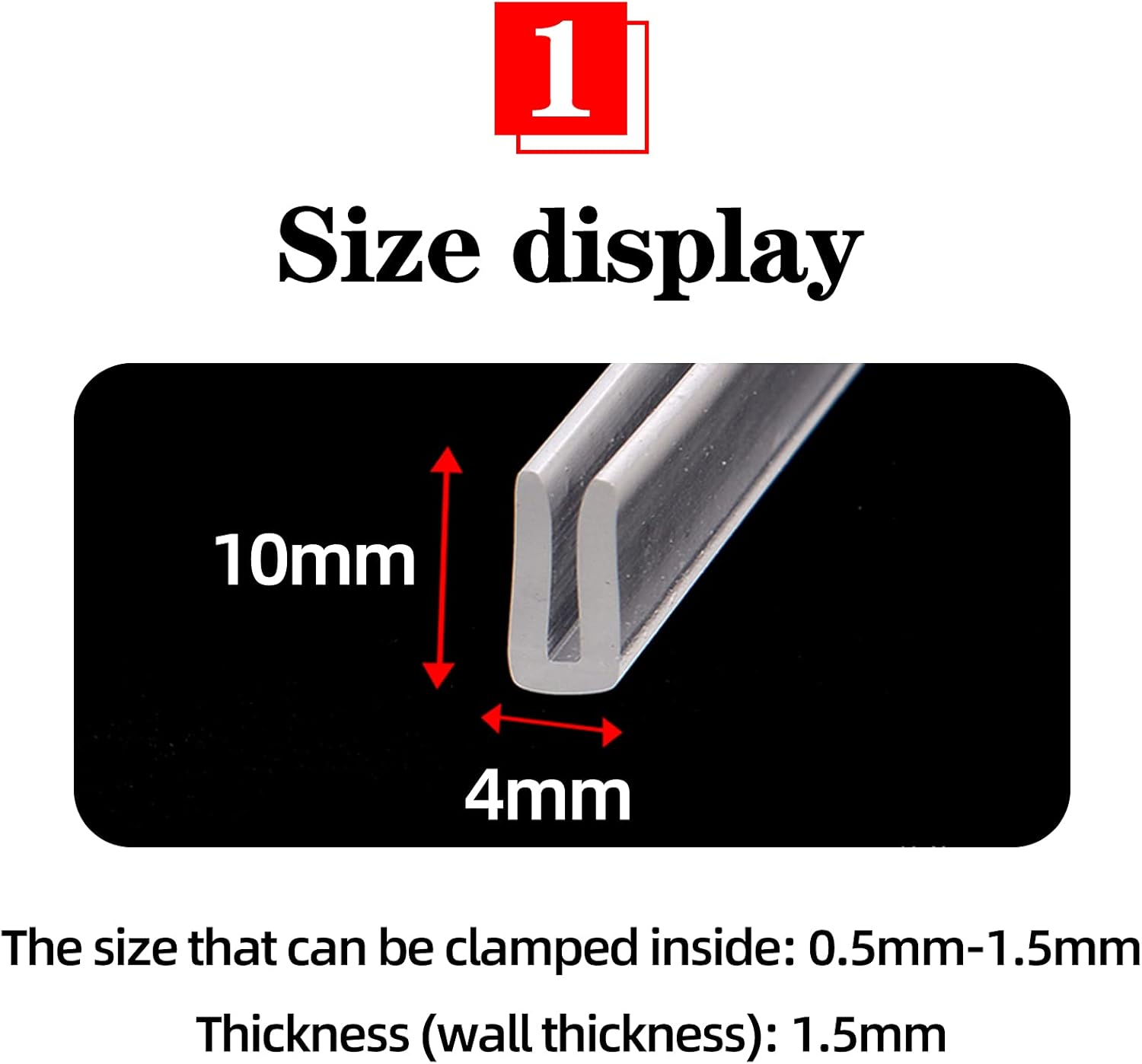 Draught Excluder Tape 10M U Srubber Channel Edge Trim Rubber Seal Used to the Edge, Transparent/7Mm * 8Mm(4Mm*10Mm)