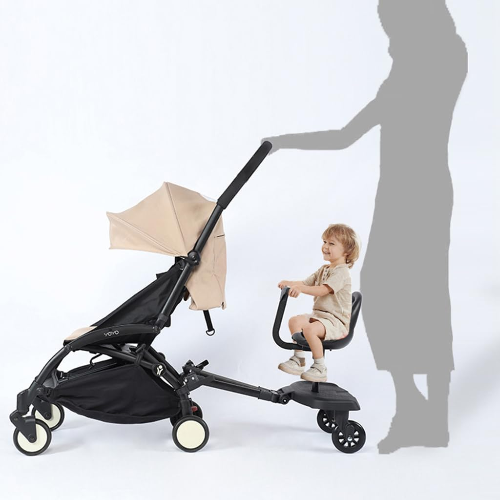 Buggy Board,Universal 2-In-1 Stroller Board,Child Rider Stroller Attachment with Saddle Seat and Standing Platform,Baby Stroller Connectors,Quick and Easy to Use, Safety Design Upgrade image number 4