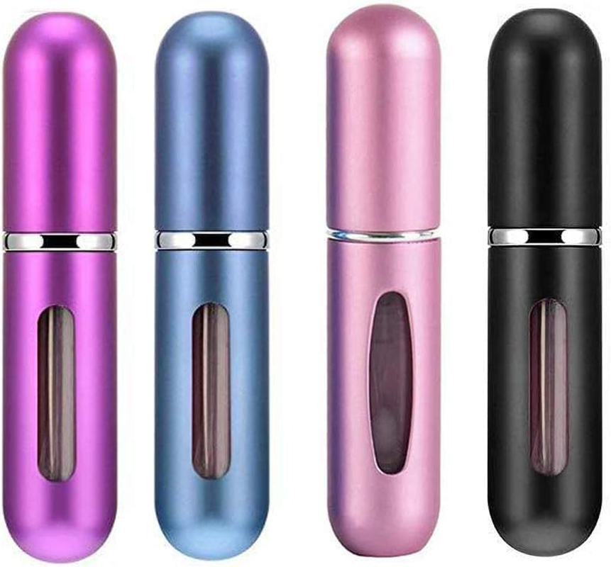 Ideal Swan Perfume Travel Refillable Bottle - Refillable Portable Perfume Atomizer， Mini Perfume Aerosol for Trip，Fragrance Empty Spray Bottle ，Scent Pump Case 4Pcs image number 1