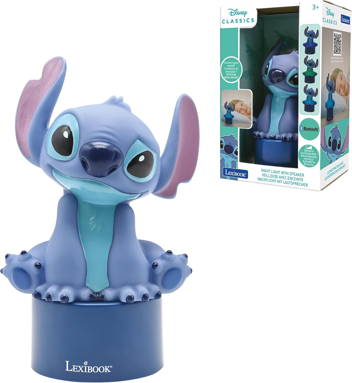 LEXIBOOK, Disney Stitch, Stitch Bluetooth Speaker Nightlight, Blue, NS02D image number 4