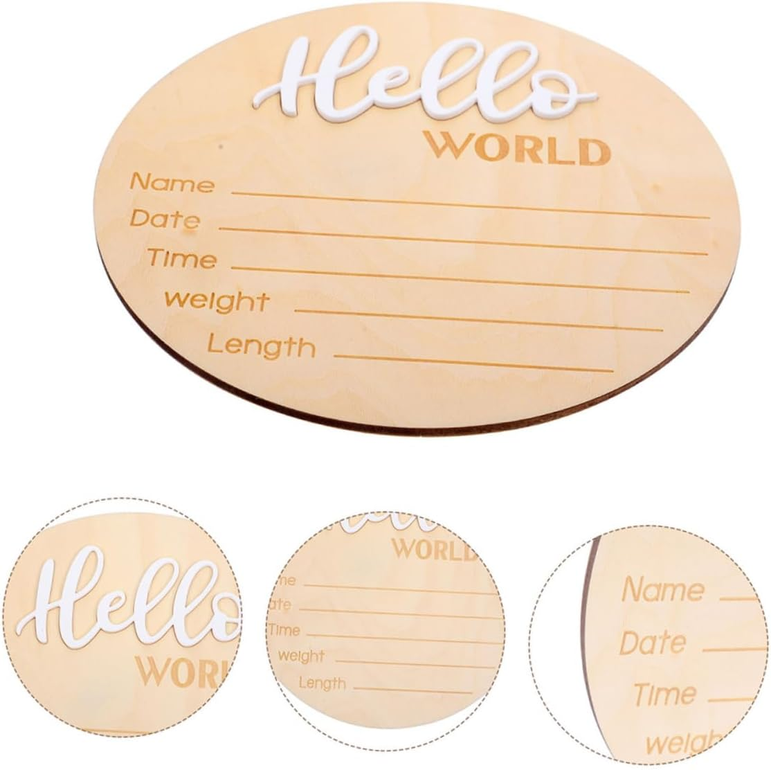 2Pcs Wooden Shower Name Sign Birth Announcement Plaque Newborn Decor Photo Prop for Party image number 6