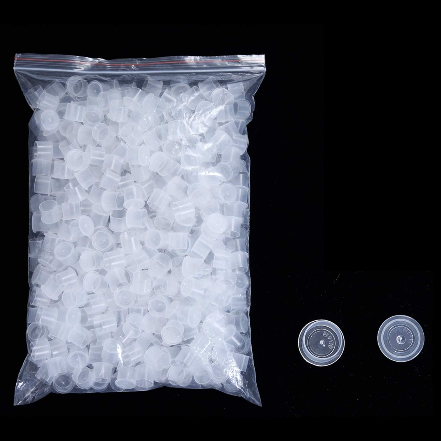 Tattoo Ink Caps Large,500Pcs White Plastic Disposable Microblading Makeup Ink Cups with Base, Pigment Cap Sizes 17Mm Large Pigment Cups image number 3