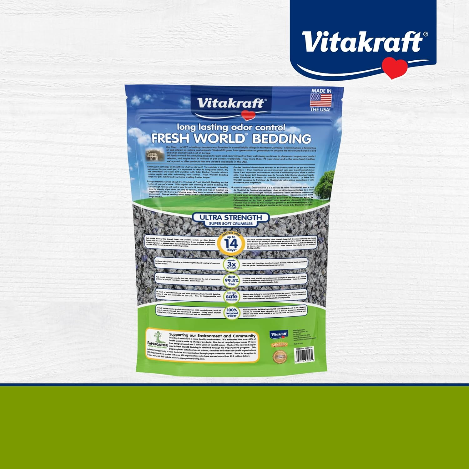 Vitakraft Fresh World Ultra Strength Paper Bedding & Litter for Small Animals and Birds, 975 Cubic Inches (16 L) image number 6