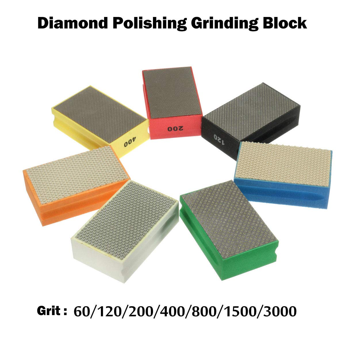 Diamond Hand Sanding Block Diamond Polishing Grinding Block for Stone Glass Tile Concrete Granite Marble-3000 Grit image number 3