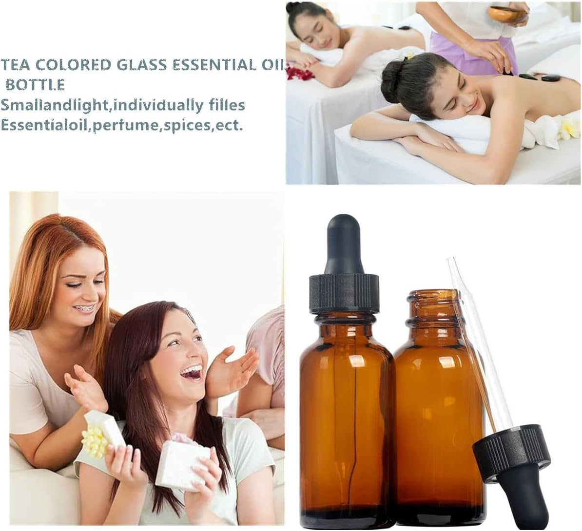 2 Pcs Amber round Reusable 30 Ml with Droppers Glass Bottles, Bottles for Essential Oil Blends, Perfumes, Aromatherapy and Chemistry Lab image number 1