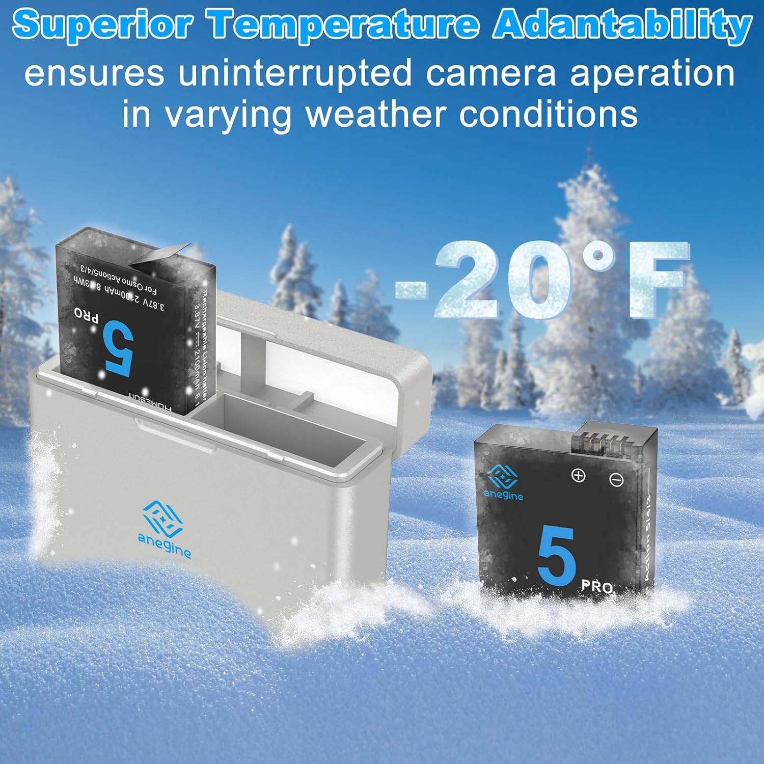 Osmo Action 5 Pro 4 3 Battery 1800Mah and Dual Charging USB LED Charger Kit for DJI Osmo Action 5 Pro/Dji Osmo Action 4 / DJI Osmo Action 3 (2-Pack) image number 2