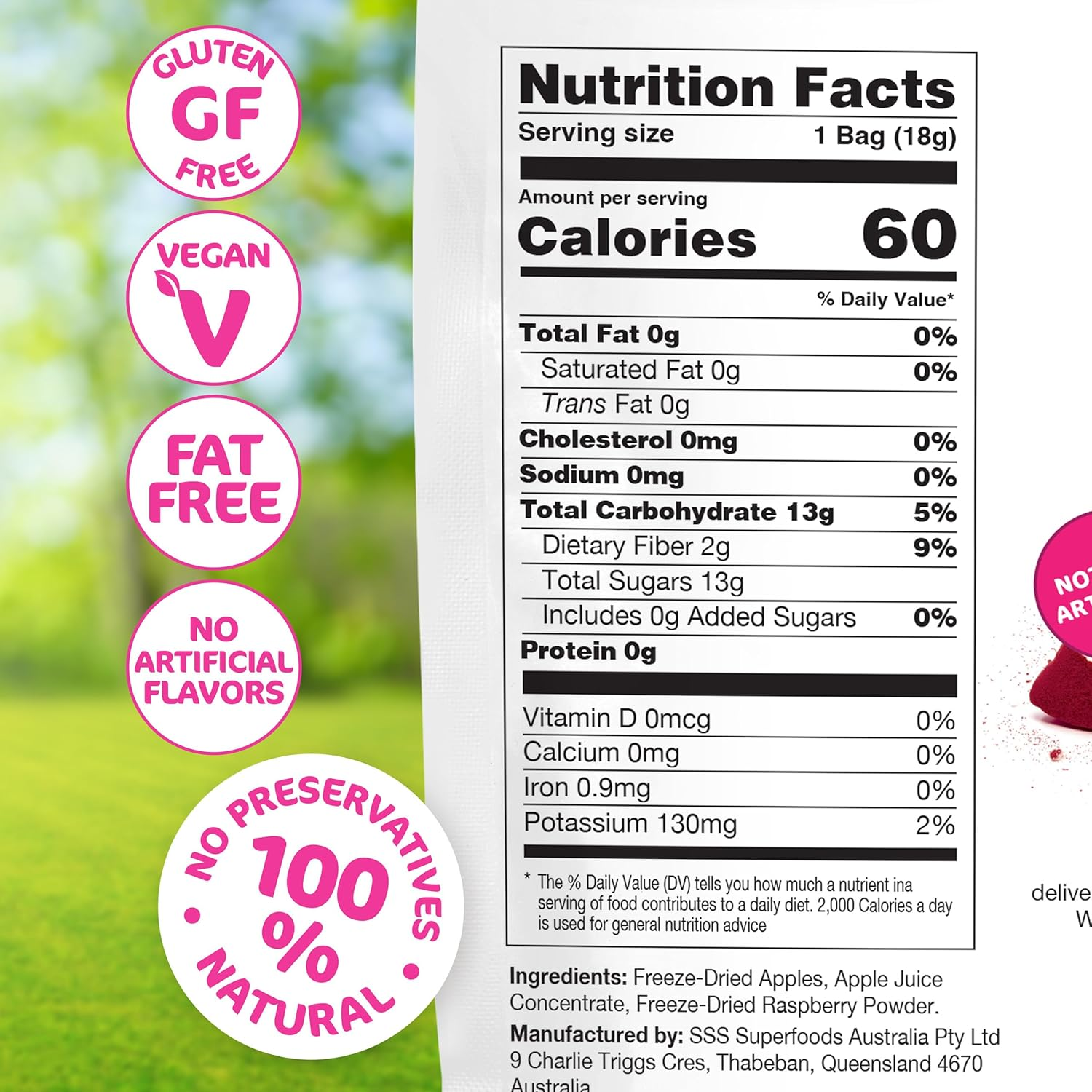 Gina&rsquo;S Table Happles 18G Freeze-Dried Fruit Snack &ndash; Natural Freeze-Dried Fruit &ndash; Apple Crisps &ndash; Healthy Fruit Snacks for Kids &ndash; Low-Calorie Snacks &ndash; Apple & Raspberry (10 Pack) image number 4