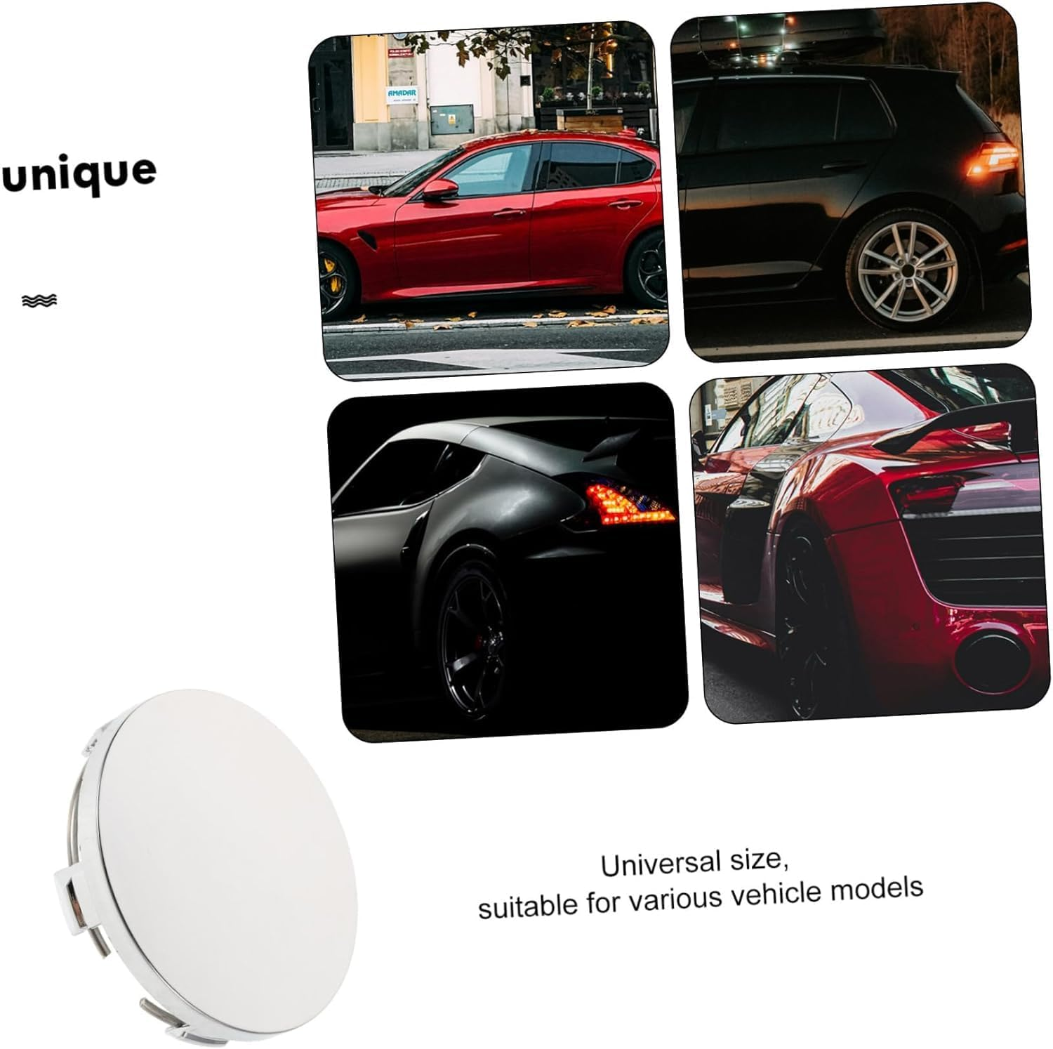 Fokmuaex 4PCS Wheel Center Caps - Premium Car Hub Cap Covers Set for Alloy Wheel Modification & Decoration, Universal Fit Replacement Accessories image number 6