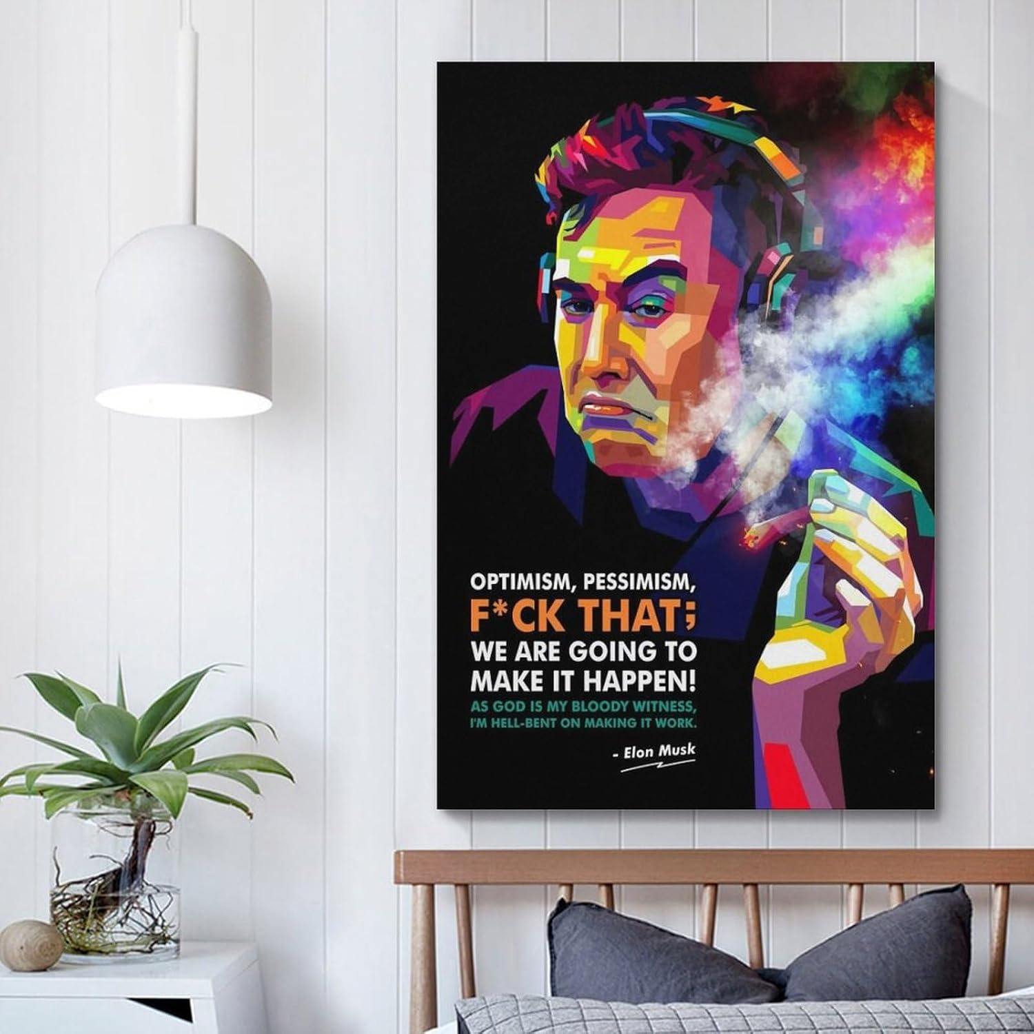 Elon Musk Poster Motivational Poster Canvas Painting Wall Art Picture Home Decor Print for Bedroom Living Room Dorm Study Bar Office 12X18Inch(30X45Cm) image number 2