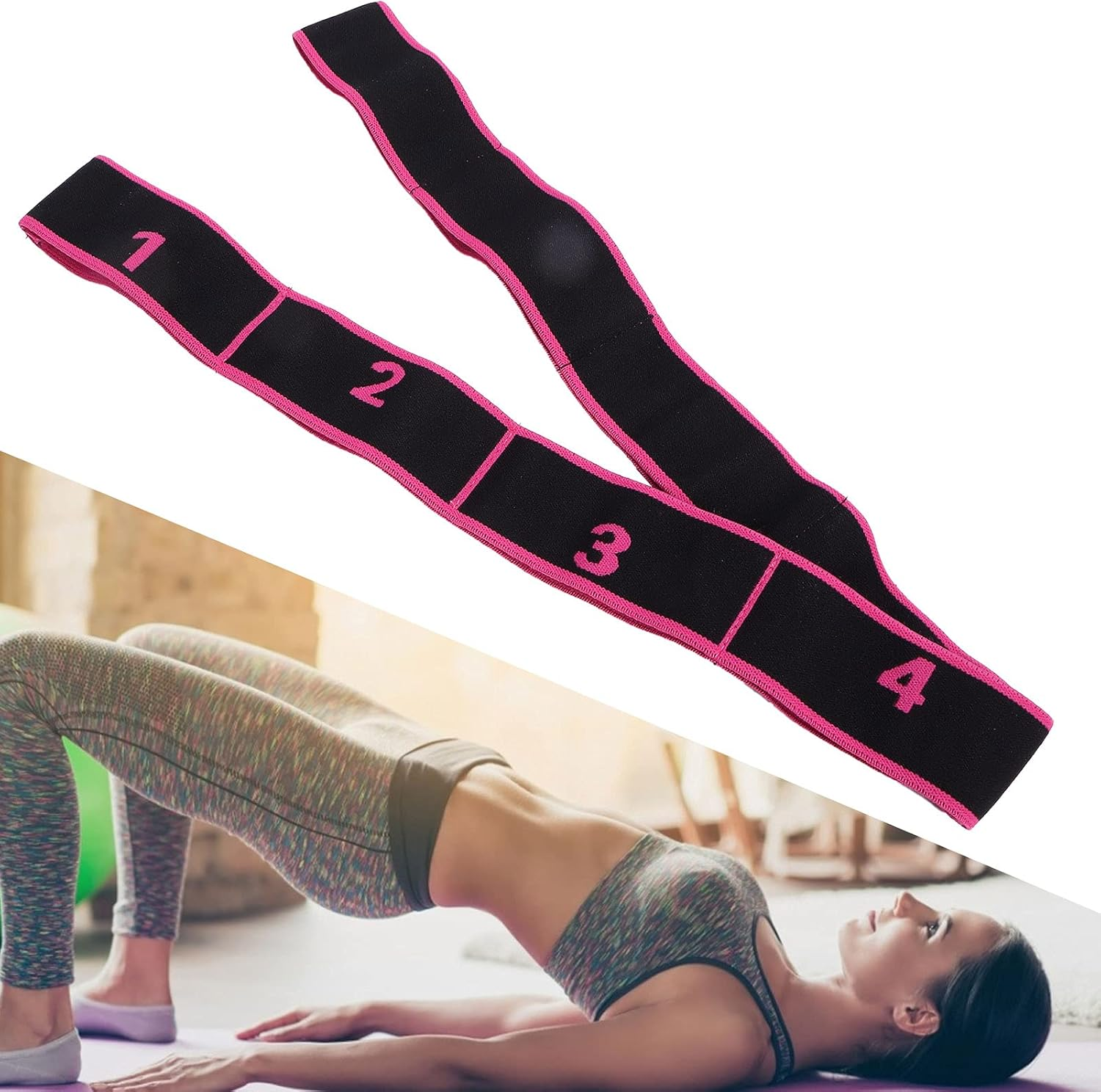 Exercise Bands, Good Elasticity Resistance Bands Provide Effective Training Select Resistance to Meet Your Needs for Home for Office for Gym for Life(Rose Red Number Band (90Cm Length)) image number 5