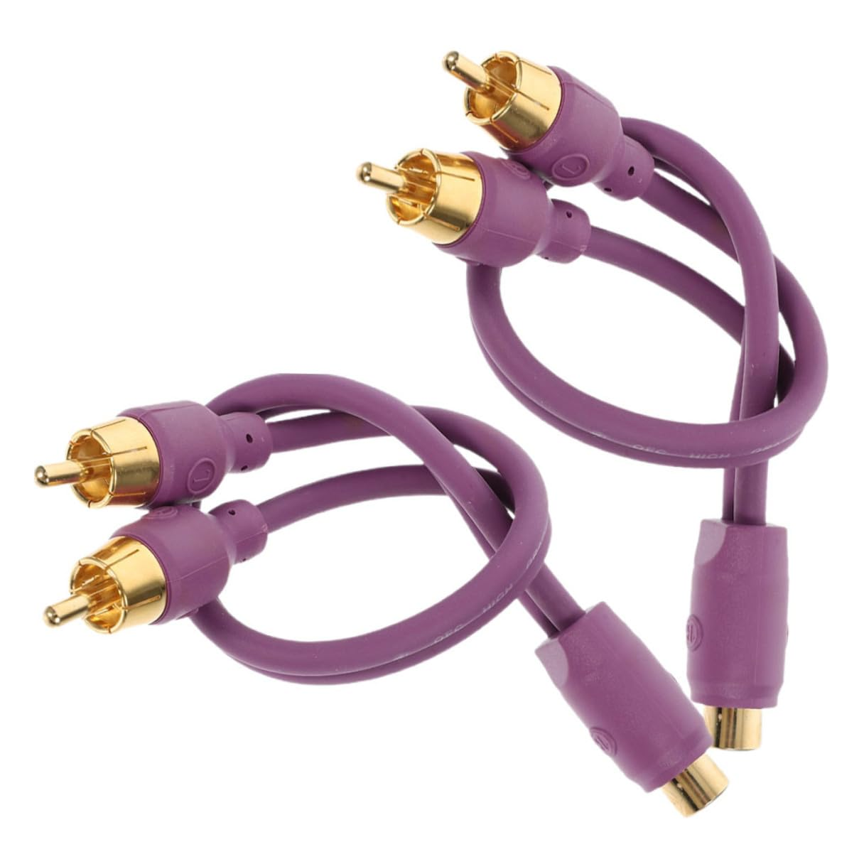 2Pcs RCA Y Splitter Cable for Car Audio Subwoofer Amplifier Adapter Violet Audio Line Converter Compatible with CD Player Home Theater Easy Install High-Fidelity Sound Upgrade image number 6