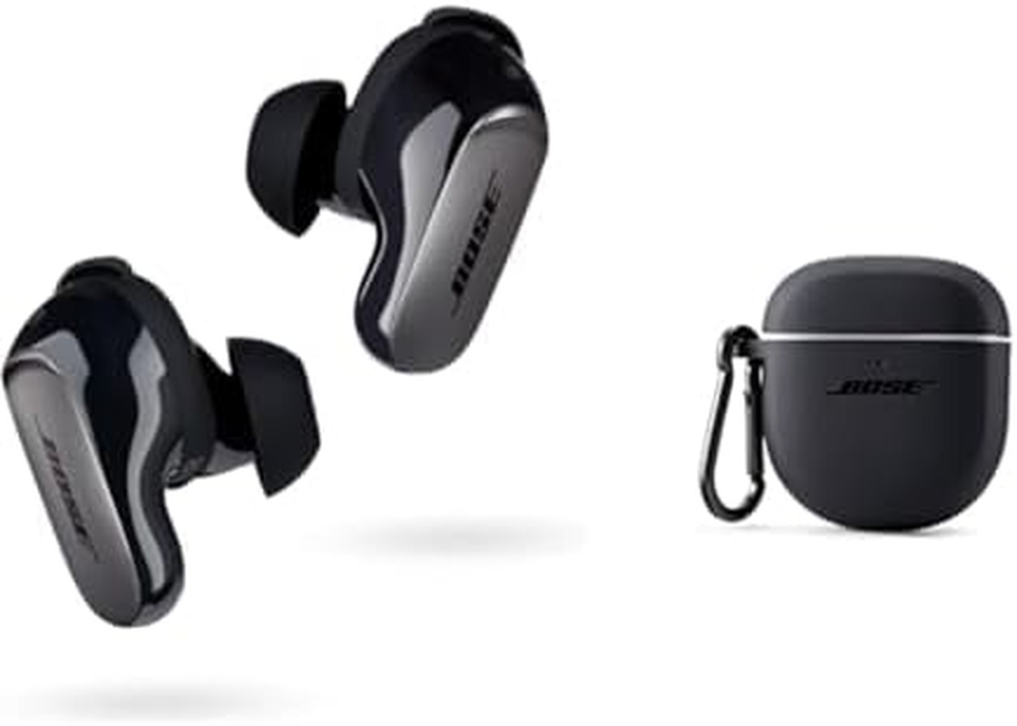 Bose Quietcomfort Ultra Wireless Earbuds (Black) with Bose Silicone Case Cover (Black) image number 1