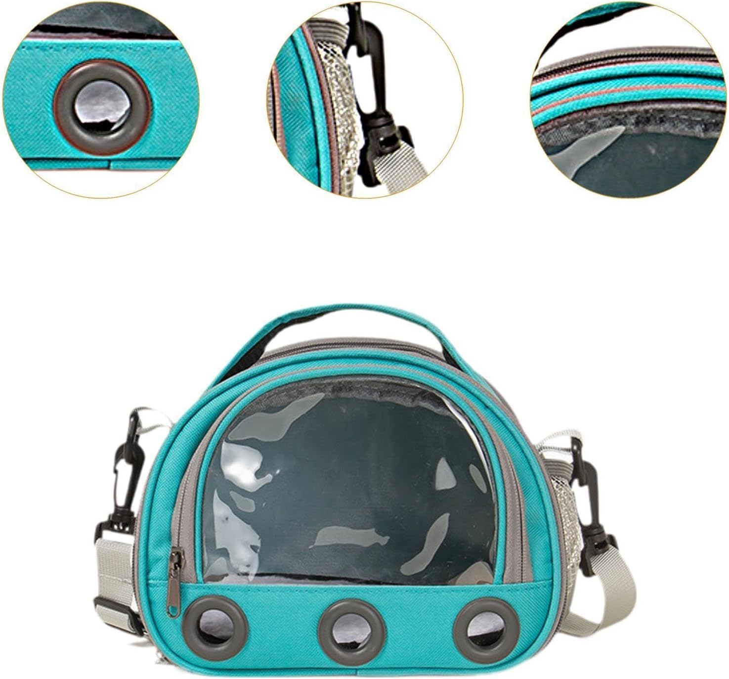 Hamster Travel Carrier Bag Guinea Pig Carrier Bag Travel Small Animals Chinchilla Outgoing Carrier Cage Carrying Shoulder Bag, Pink, S (Blue,L) image number 5