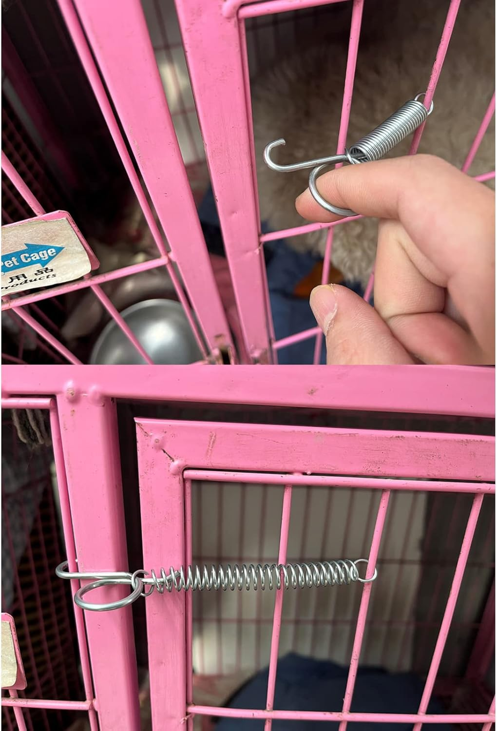 Cheerock 10Pcs Spring Latch Hook for Cat Bird Cage, Pet Cage Door Spring Latch Lock, Rabbit Cages Door Spring Latch Hook, Pet Cage Door Fixing Compatible with Large Bird Parrot Cat image number 3
