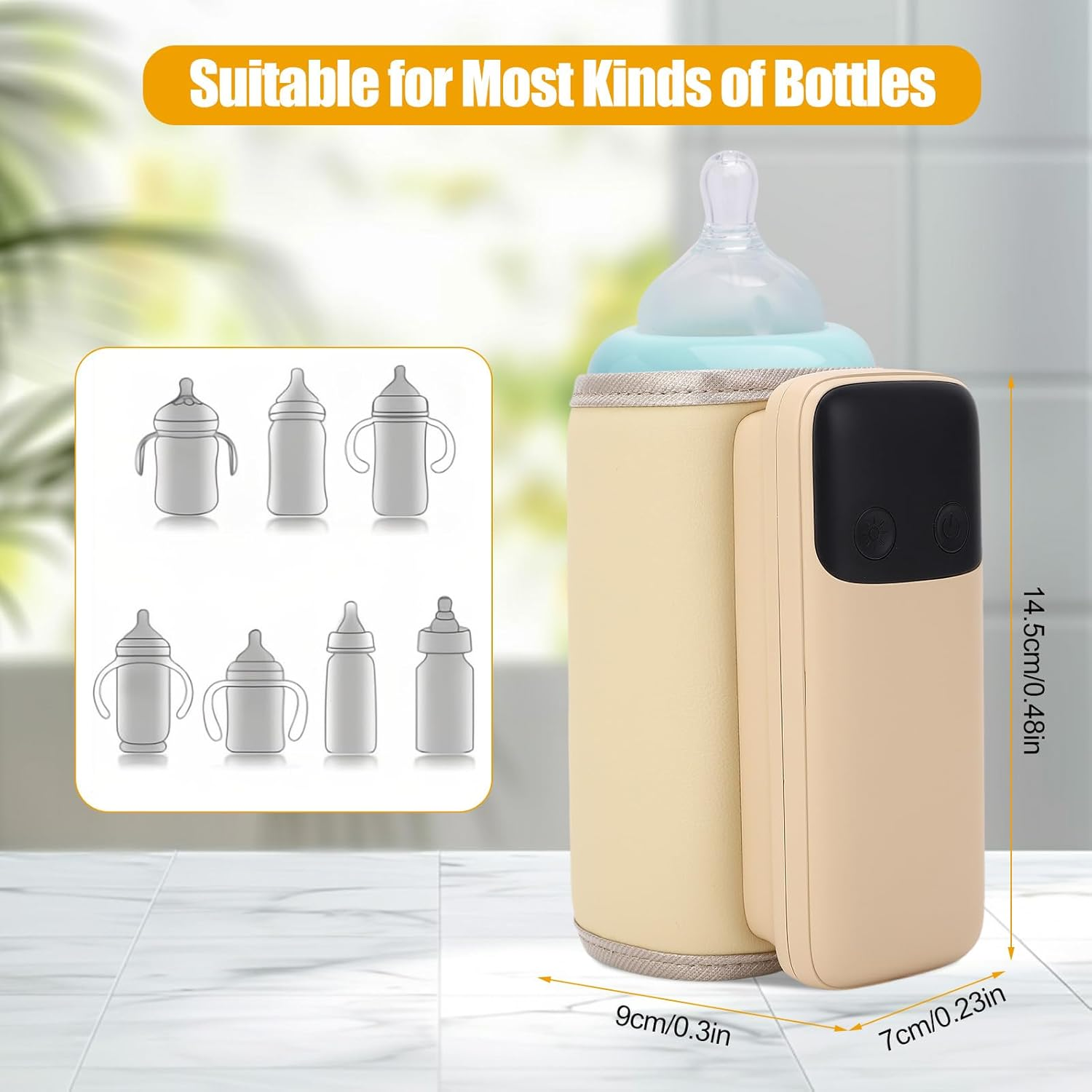 Milk Bottle Warmer Portable, Rechargeable Bottle Warming Constant Temperature Keeper, Quick Heating Baby Bottle Warmer, Insulated Sleeve for Breastmilk image number 3