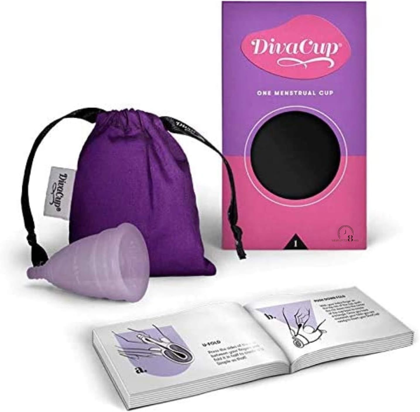 Divacup Model 1 Menstrual Cup, Frosted White