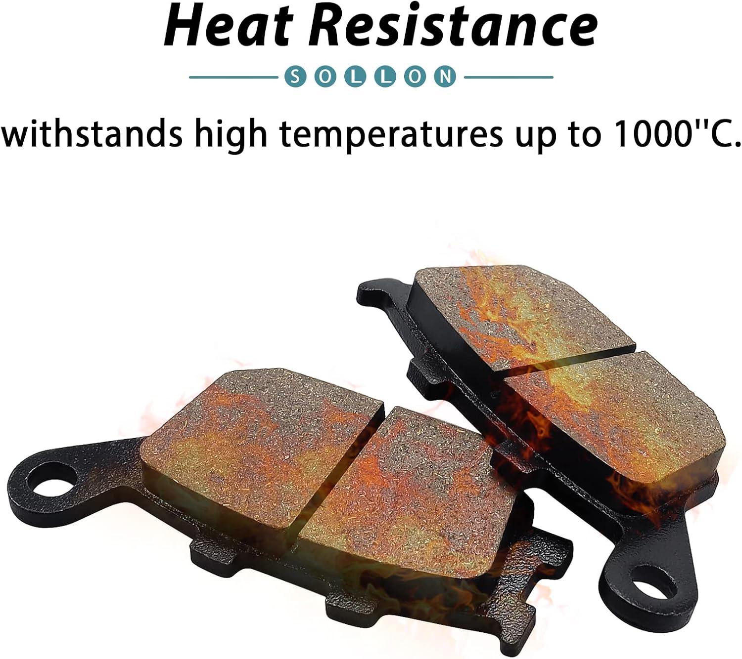 SOLLON Front and Rear Brake Pads for Kawasaki 650 Z650 ER 650 2017-2020 Z750 ZR 750 2007-2011 KLE650 Versys 650 2016-2020 for Honda 600 CB600F Hornet 1998-2006 CB600 Hornet S 2000-2004 CB750 1992-2002