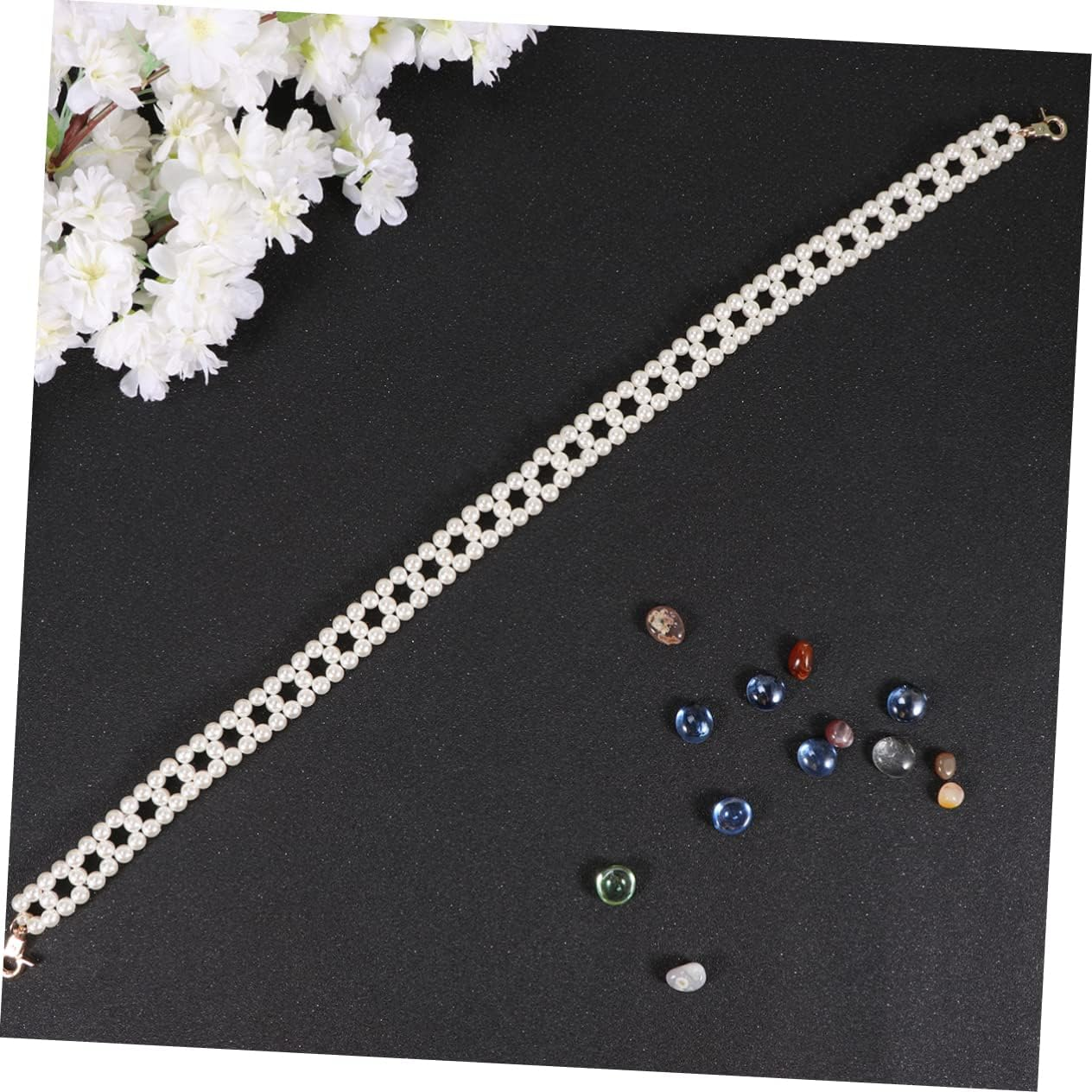Angoily Double Row Pearl Bag Chain Replacement Strap Handbag Chain for Women Stylish Detachable Accessory for Crossbody Shoulder Bags for DIY Upgrading Your Purse image number 5