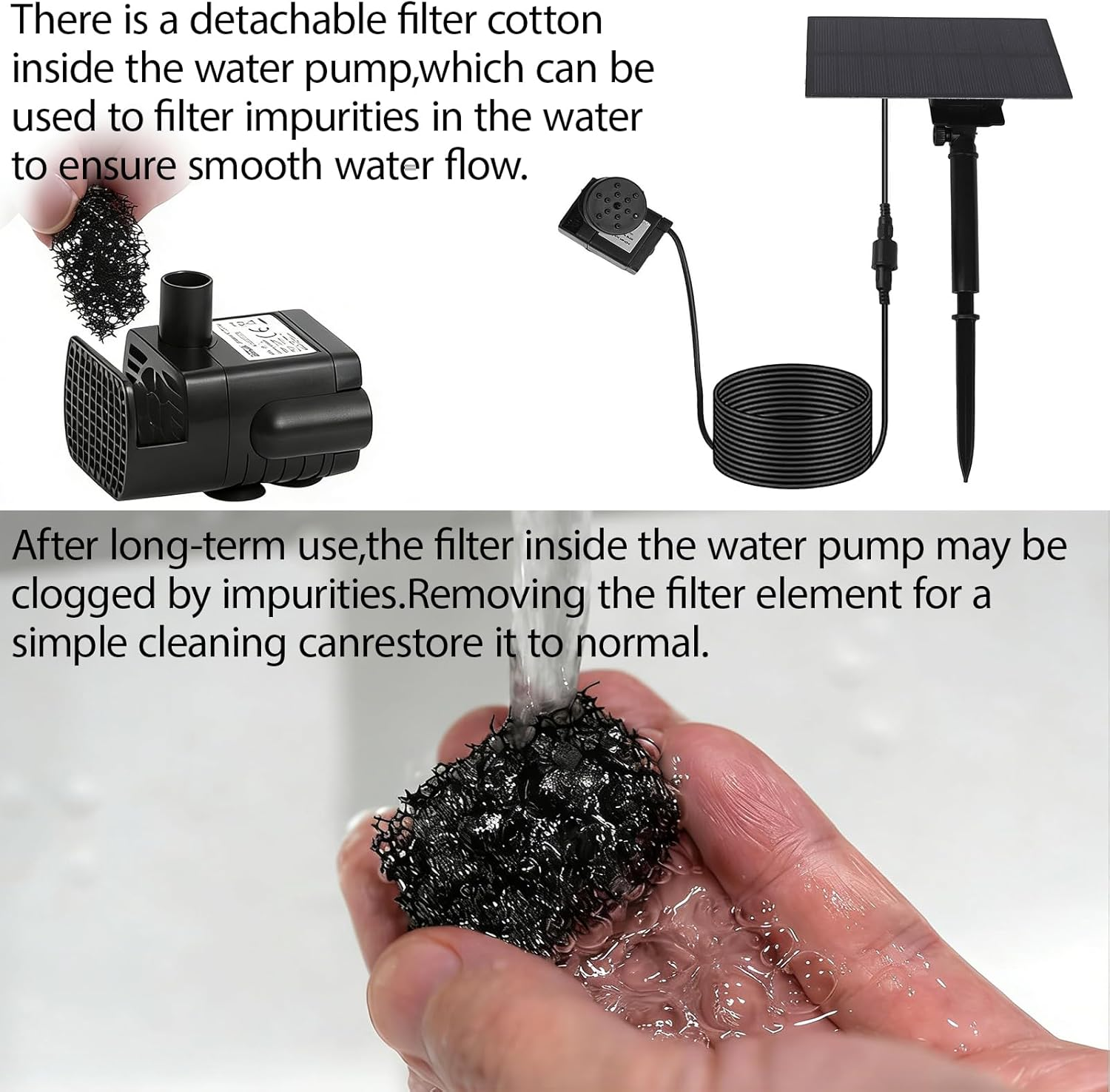 1.5W Solar Fountain Pump for Outdoor Water Features, Garden, Pond & Fish Tank | Solar-Powered Floating Water Pump with Multiple Nozzles for DIY Water Decoration, Pools & Backyard Landscaping image number 2