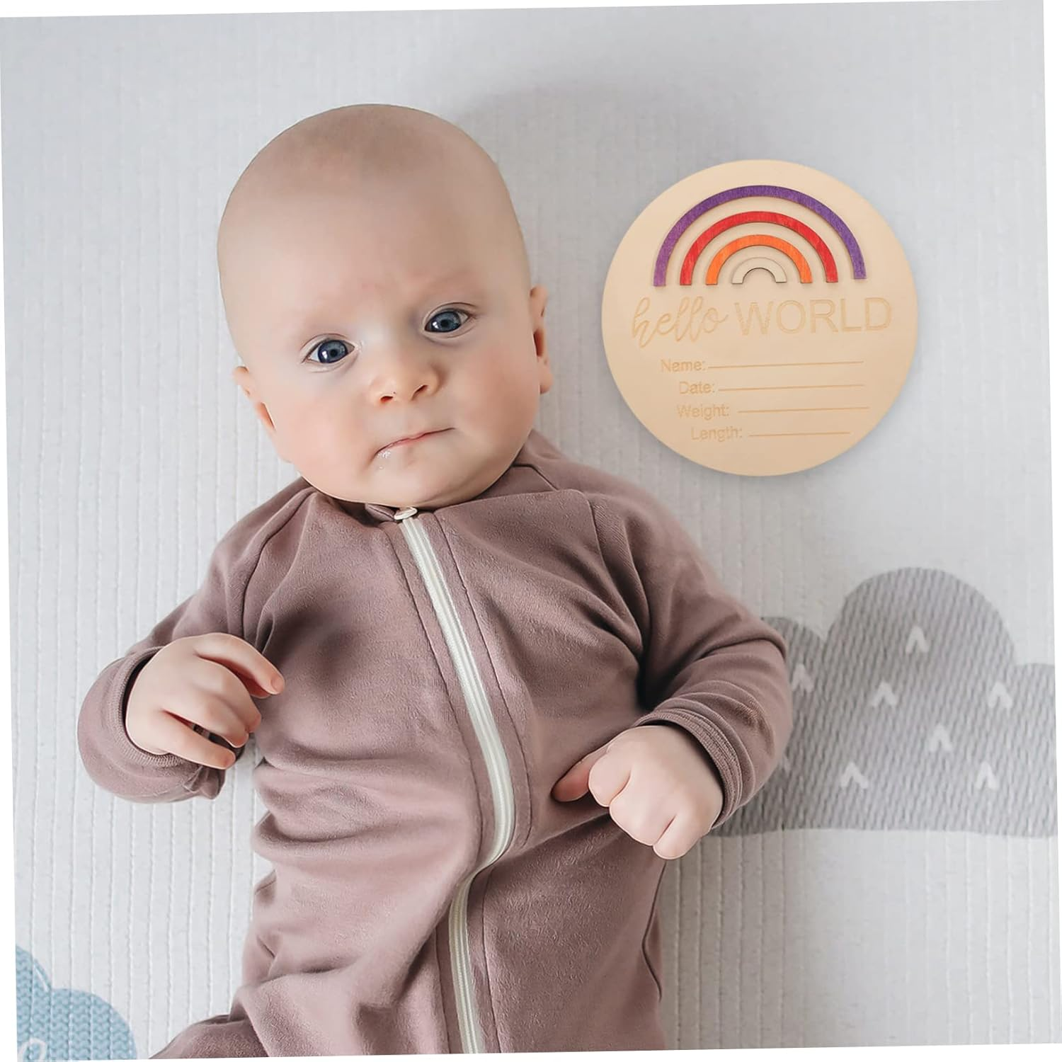 Kisangel Milestone Sign Wooden Monthly Card Newborn Announcement Sign for Photo Props Durable Milestone Circles for Months Thoughtful Present for Parents image number 6