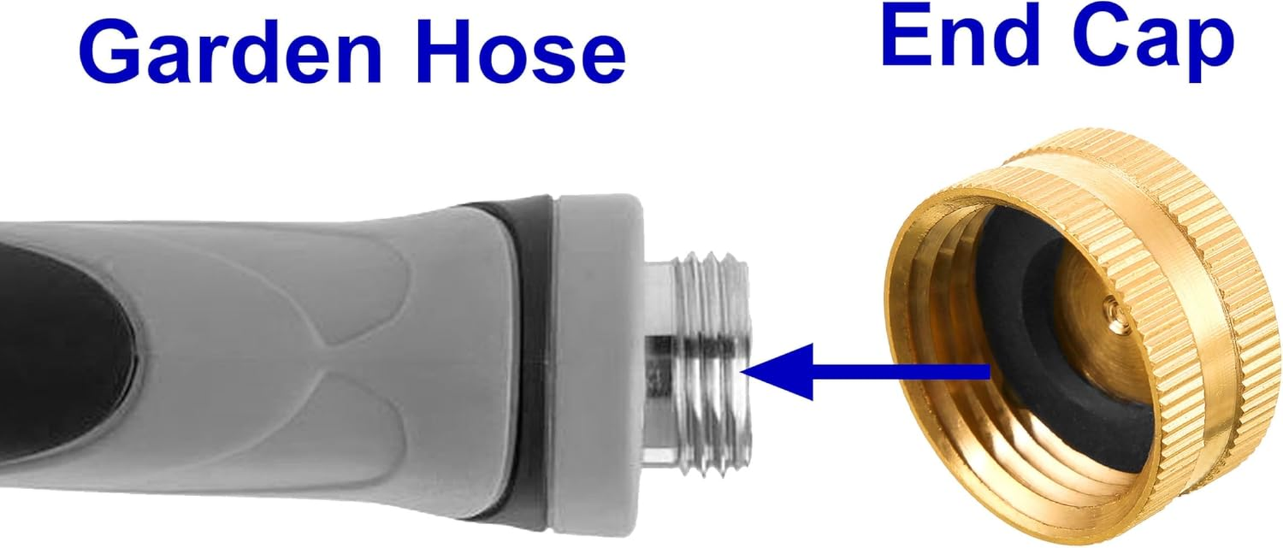 M Mingle Garden Hose Female End Cap, Brass Spigot Cap, 3/4 Inch, 4-Pack with Extra 12 Washers image number 1