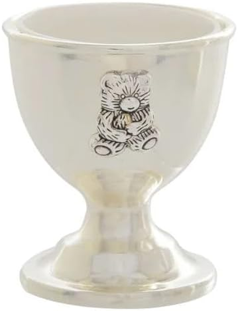 Silver Baby Egg and Spoon Gift Set Newborn Keepsake Christening Boy Girl Present image number 1