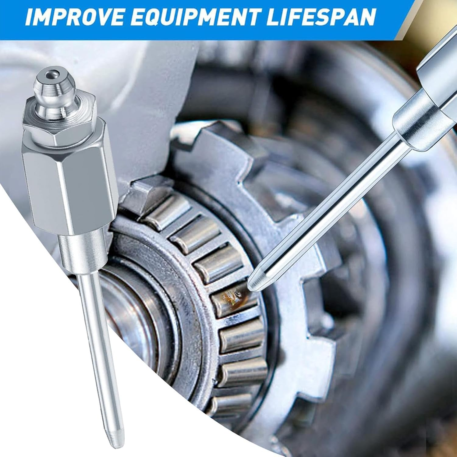 Grease Needle Injector - Manual Grease Needle Fitting, 8000 PSI Max Pressure | Grease Tool for Narrow Metal Places, Deep Hole Lubrication, Automotive & Industrial Equipment Grease Fitting Accessory image number 5