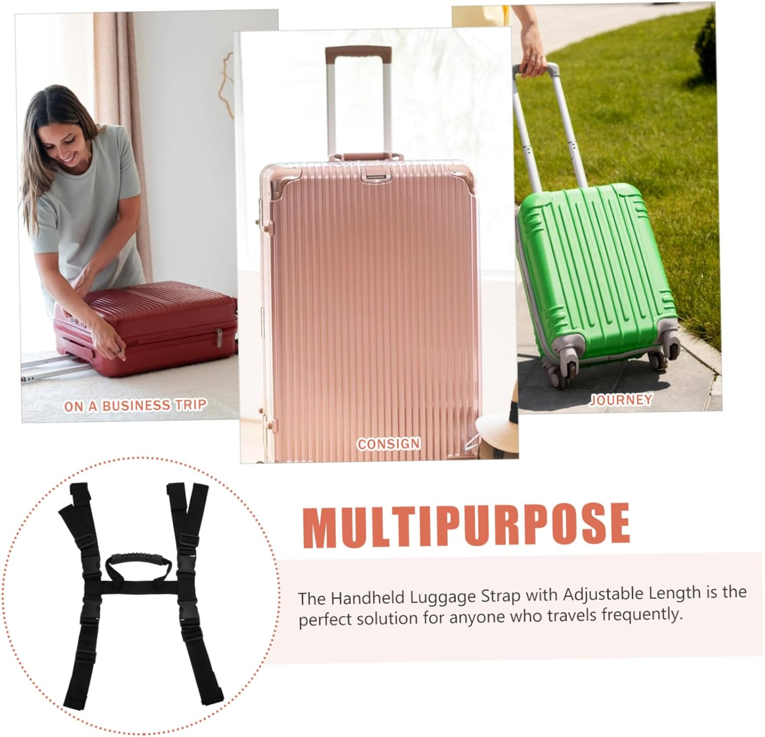 SWOOMEY Elastic Binding Strap for Luggage Secure Bike Luggage Rope Comfortable Handle image number 2