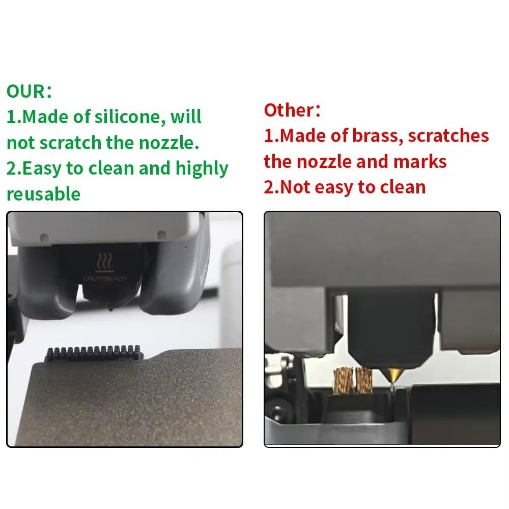 3 PCS Lab A1 Silicone Nozzle Brush Accessories,Mini Wiper Silicone Brush Nozzle Cleaning Brush for Bambu Lab A1/A1 Mini 3D Printer Cleaning Tool 3D Printer Parts (For A1 Mini) image number 2