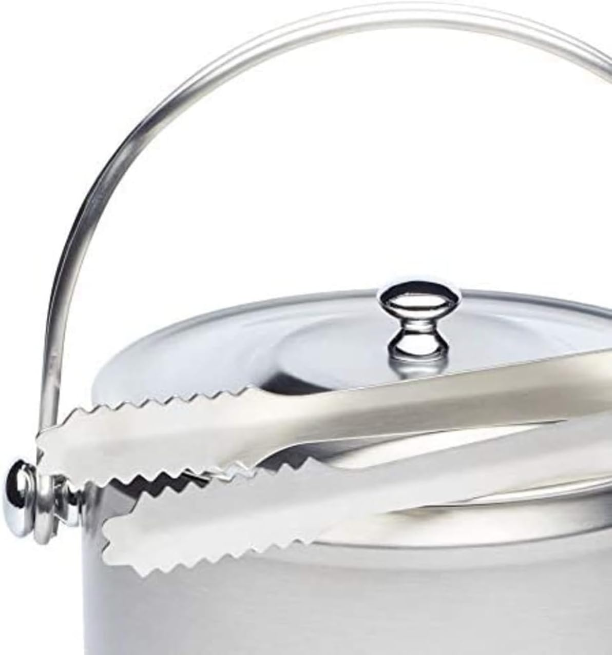 Barcraft Ice Bucket with Lid & Tongs Stainless Steel Gift Boxed image number 4