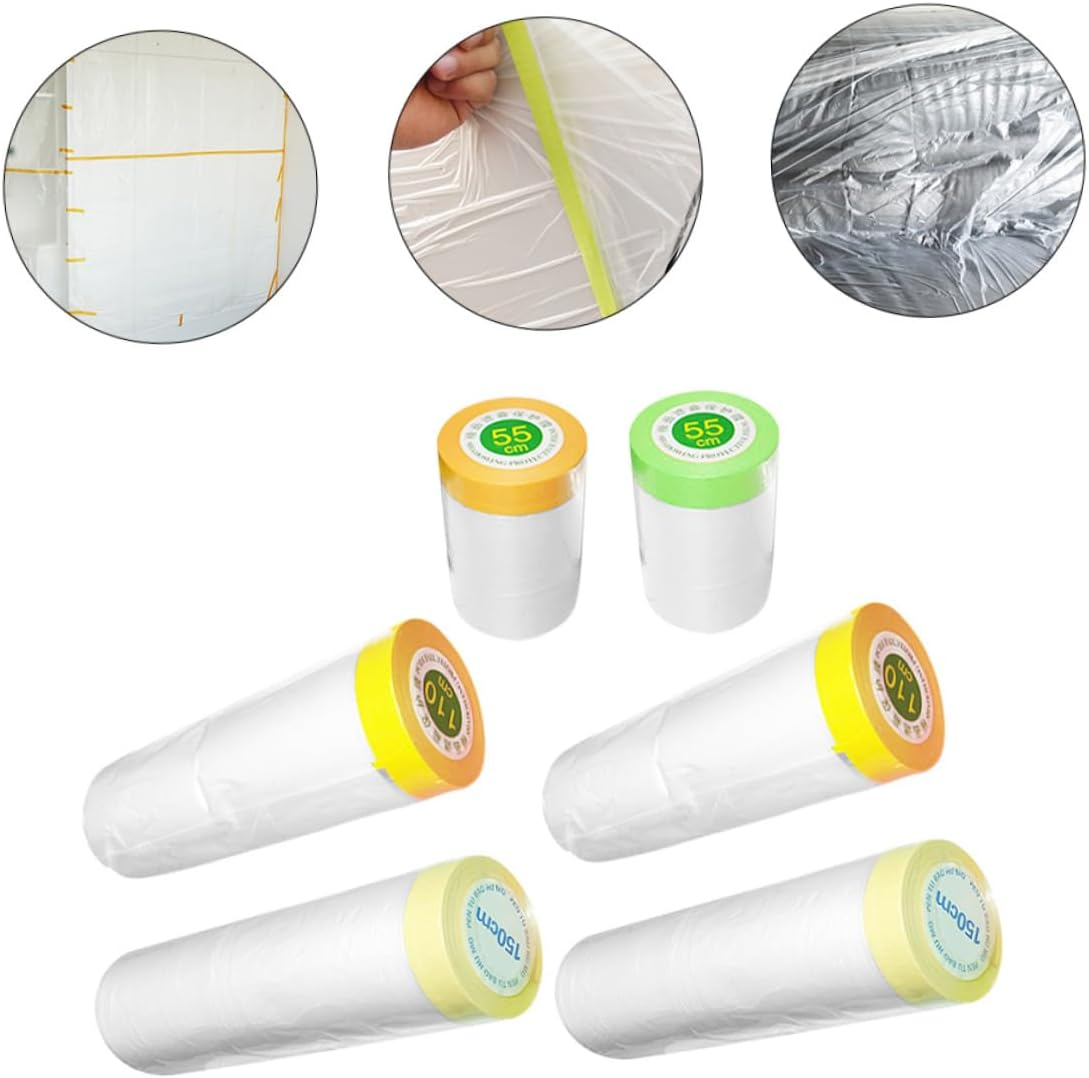 Jojofuny 6Rolls Masking Paper Automotive Masking for Painting Covering Protective Film Tape Paper for Automotive Paint Supplies image number 6