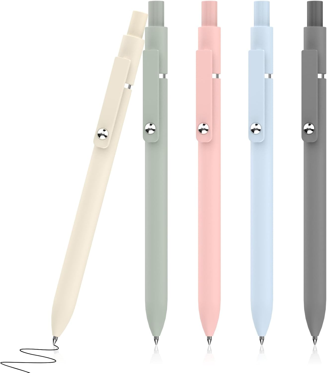 KIKISML Gel Pens, Gel Ink Rollerball Pen 5 Packs 0.5Mm Black Ink Pens Fine Point Smooth Writing Push Button Durable Clip Quick Dry for Office School Home Women Men Writing Diary Drawing Sketching image number 1