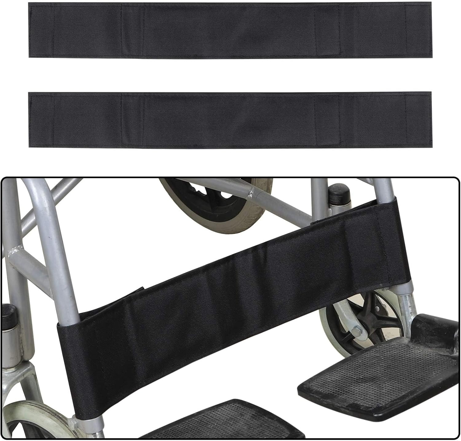 2 PCS Wheelchair Calf Strap, Lightweight Soft Footrest for Disabled Elderly,Transporter Leg Strap Support Lower Leg, Medical Leg Restraint Use Oxford Cloth Material 20.5 X 3.9 Inch F256 image number 5