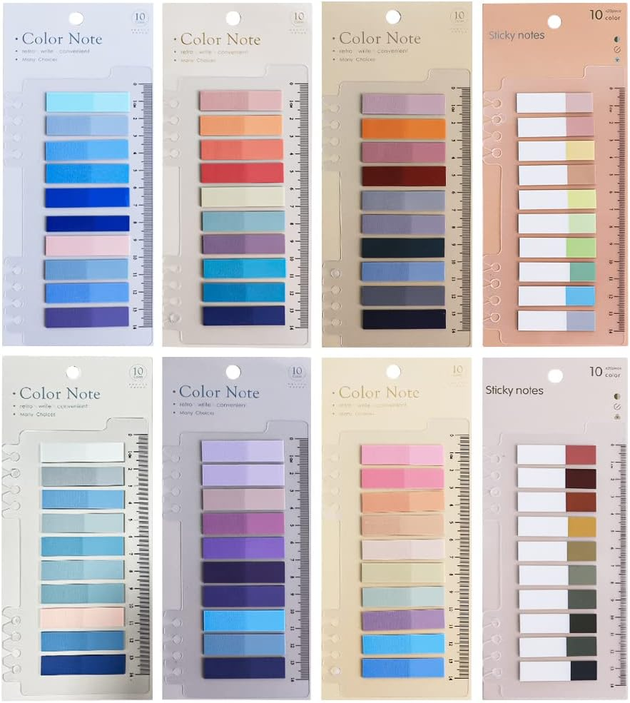 1600 PCS Sticky Index Tabs, Annotation Book Markers Tabs, Tabs for Annotating Books Supplies, Writable Page Notes, Morandi Aesthetic Sticky Tabs for Reading File Classify Page Marking image number 5