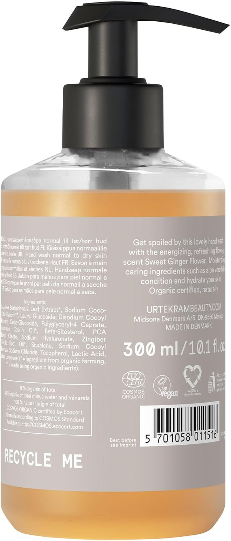 Urtekram Sweet Ginger Flower Start over Hand Soap 300 Ml image number 4