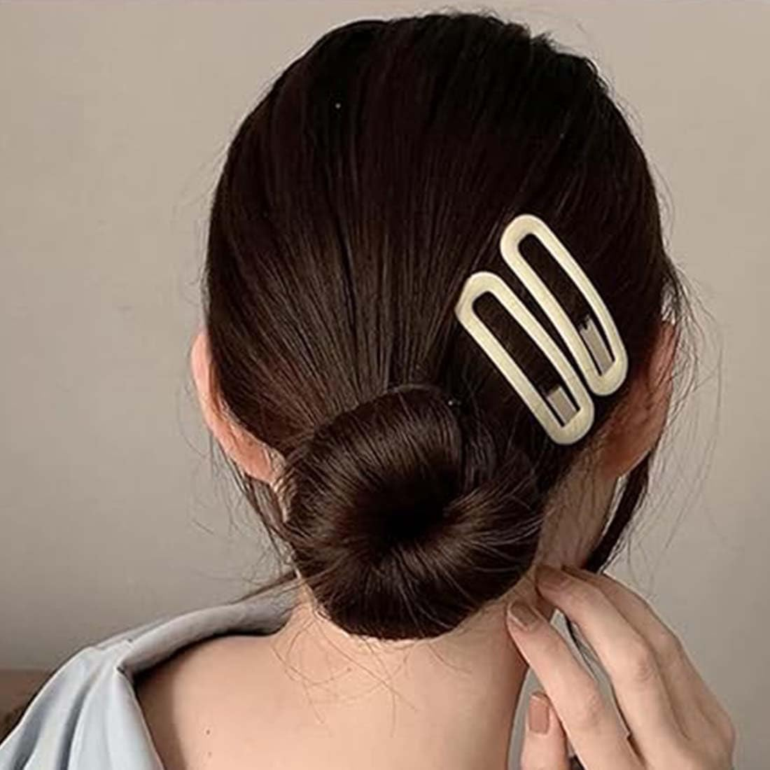 LAKJUOZ Pack of 8 Large Hair Clips Metal Snap Hair Clips, No Slip Hair Clips, Large 6.8 Cm, Candy Colours, Cute and Elegant Hair Clips, 8 Colours image number 4