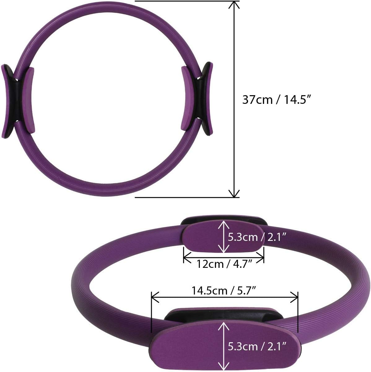 Campteck Double Handled Pilates Ring - Yoga Gym Fitness Exercise Dual Band Circle
