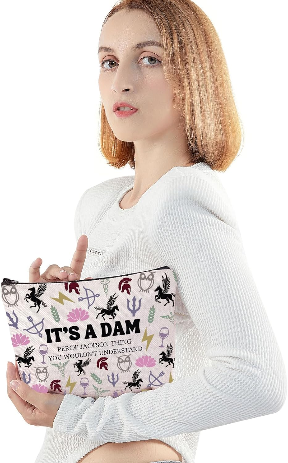 JNIAP Camp Blood Makeup Bag Camp Jupiter Gift 13 Cabins Gift I'D Rather Be in Camp Blood Zipper Pouch, It'S a DAM - Dam Tote image number 7