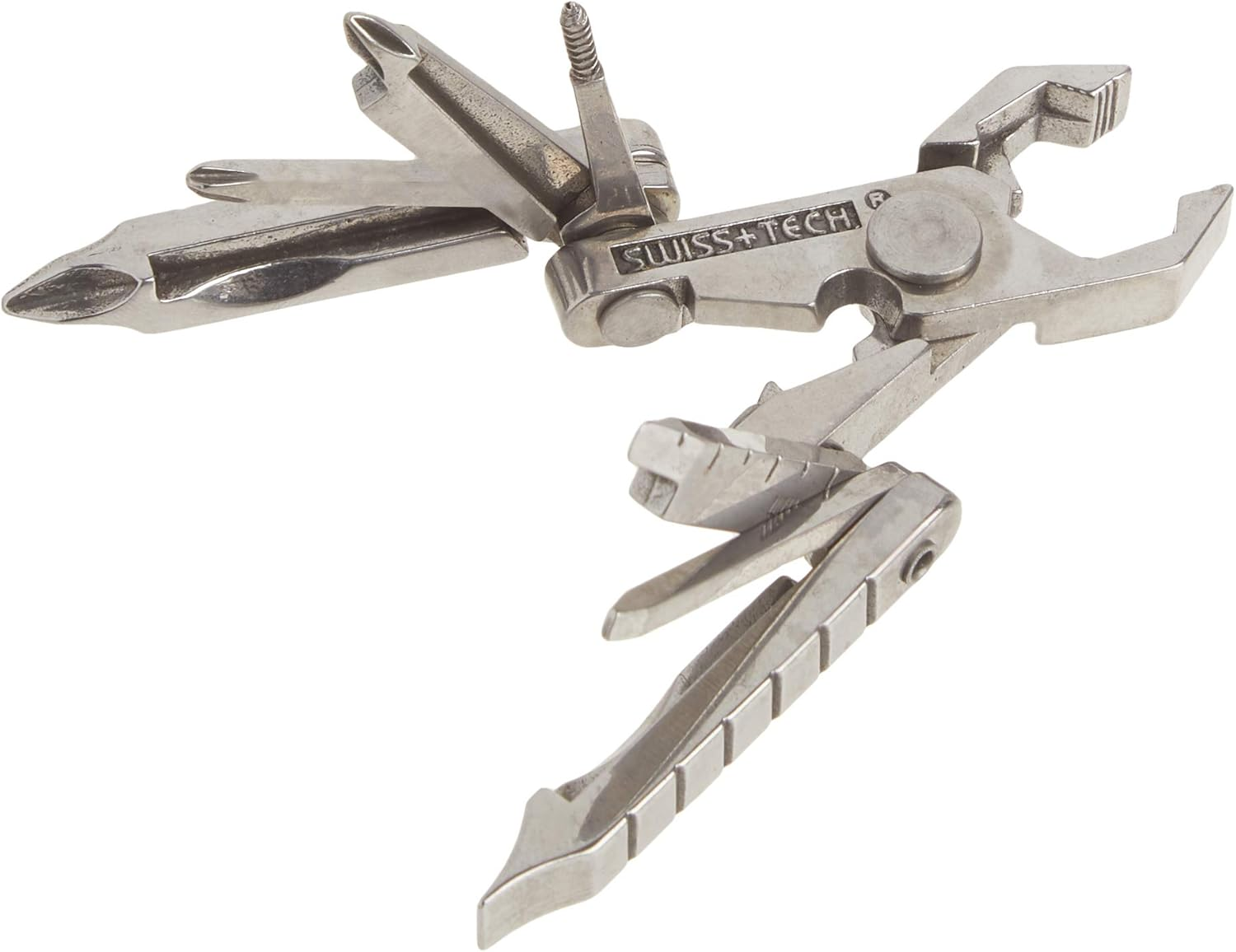 SWISS+TECH ST53100 Stainless Steel 19-In-1 Key Chain Multi Tool, Polished Finish (Single Pack) image number 4