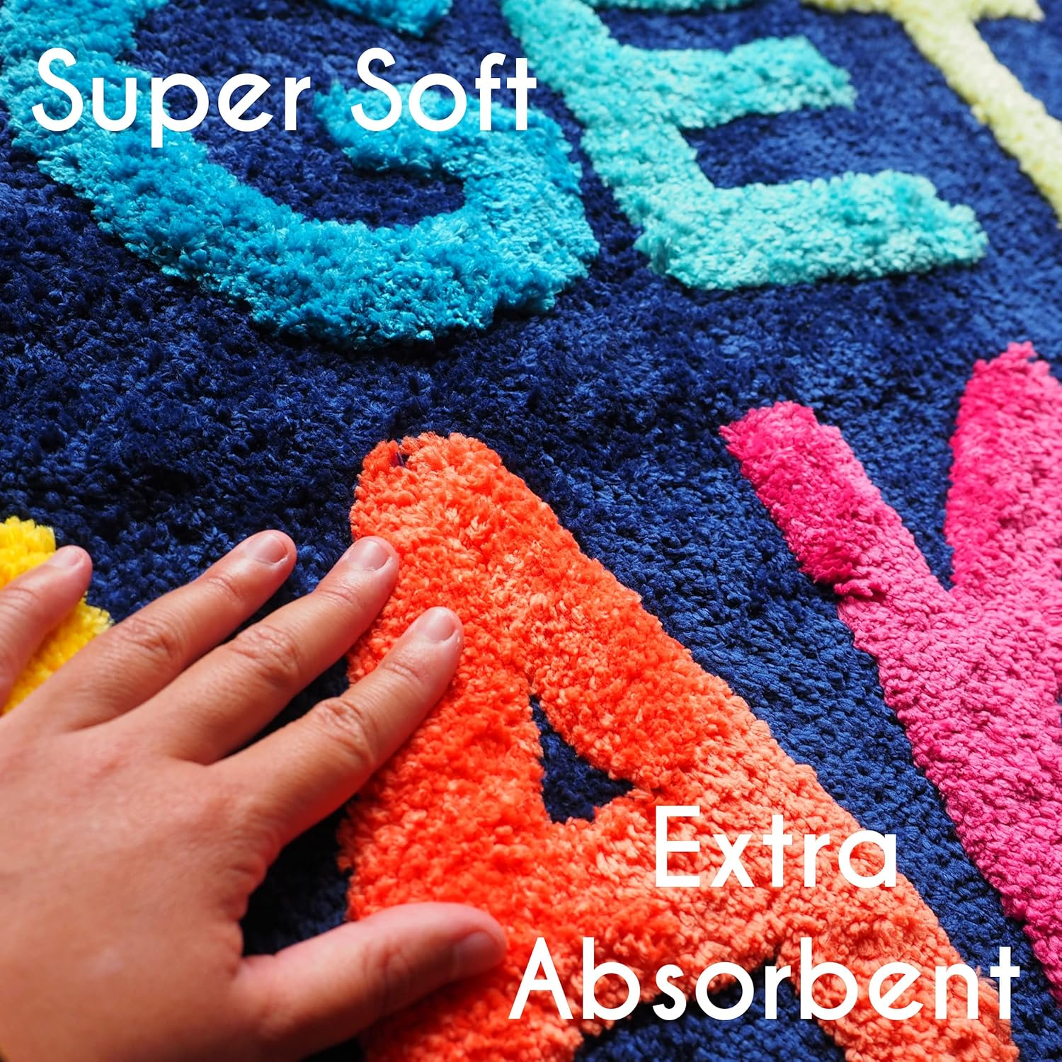 Evovee Get Naked Bath Mat Funny Cute Bathroom Rugs Blue Rainbow Multicolor Colorful Get Naked Rug Shower Funny Bathroom Decor Fun Cute Bath Mat Non-Slip Washable image number 6