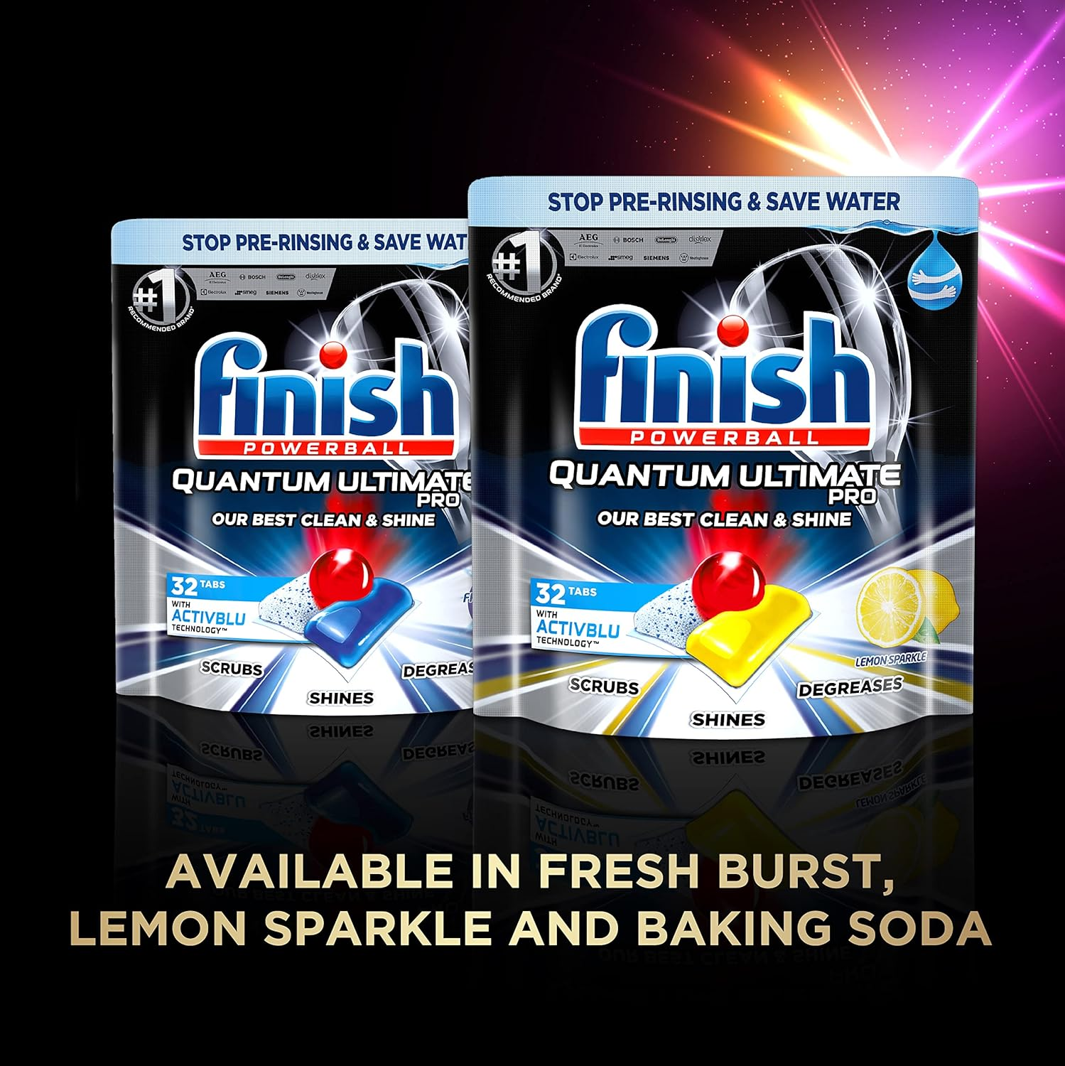 Finish Powerball Quantum Ultimate Pro Dishwasher Tablets, 32 Pack, Lemon Sparkle image number 4