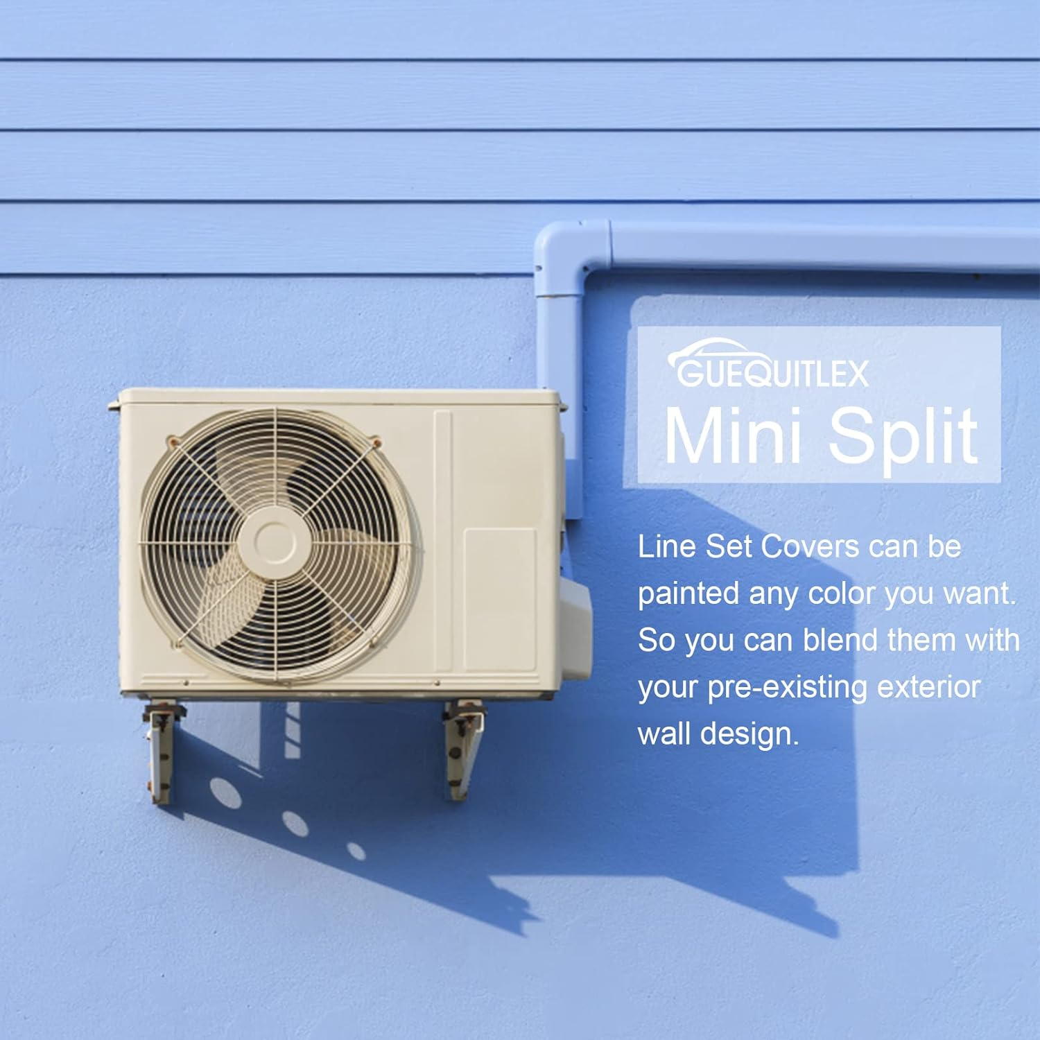 GUEQUITLEX 3" W 16.1 Ft Line Set Cover Kit for Mini Split Air Conditioner Brown Decorative PVC Line Cover Kit for Central Air Conditioner Mini Split AC Cover for outside Heat Pumps Tubing Cover image number 4